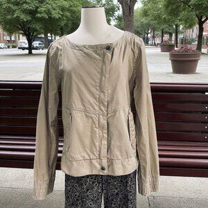 Unionbay Metallic‎ Gold Tan Cotton Jacket Womens XL Lightweight Casual Utility